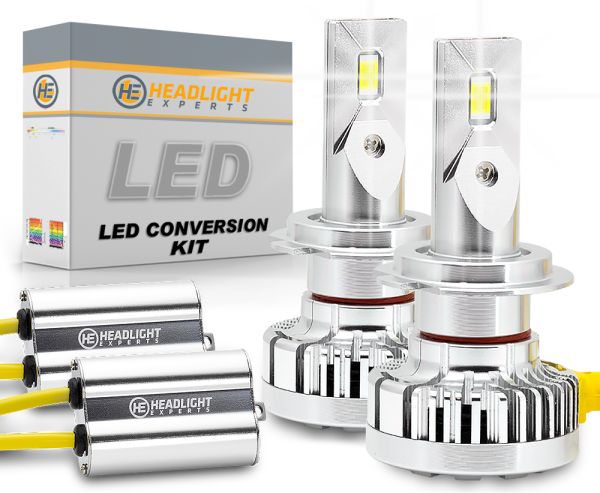 H7 LED Headlight / Foglight Conversion Kit with Internal Drivers - Fanless  - 4000 Lumens/Set
